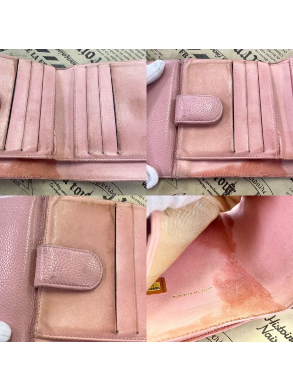 Chanel Fold Wallet Hook CC Logo Caviar Leather Pink - Picture 13 of 15